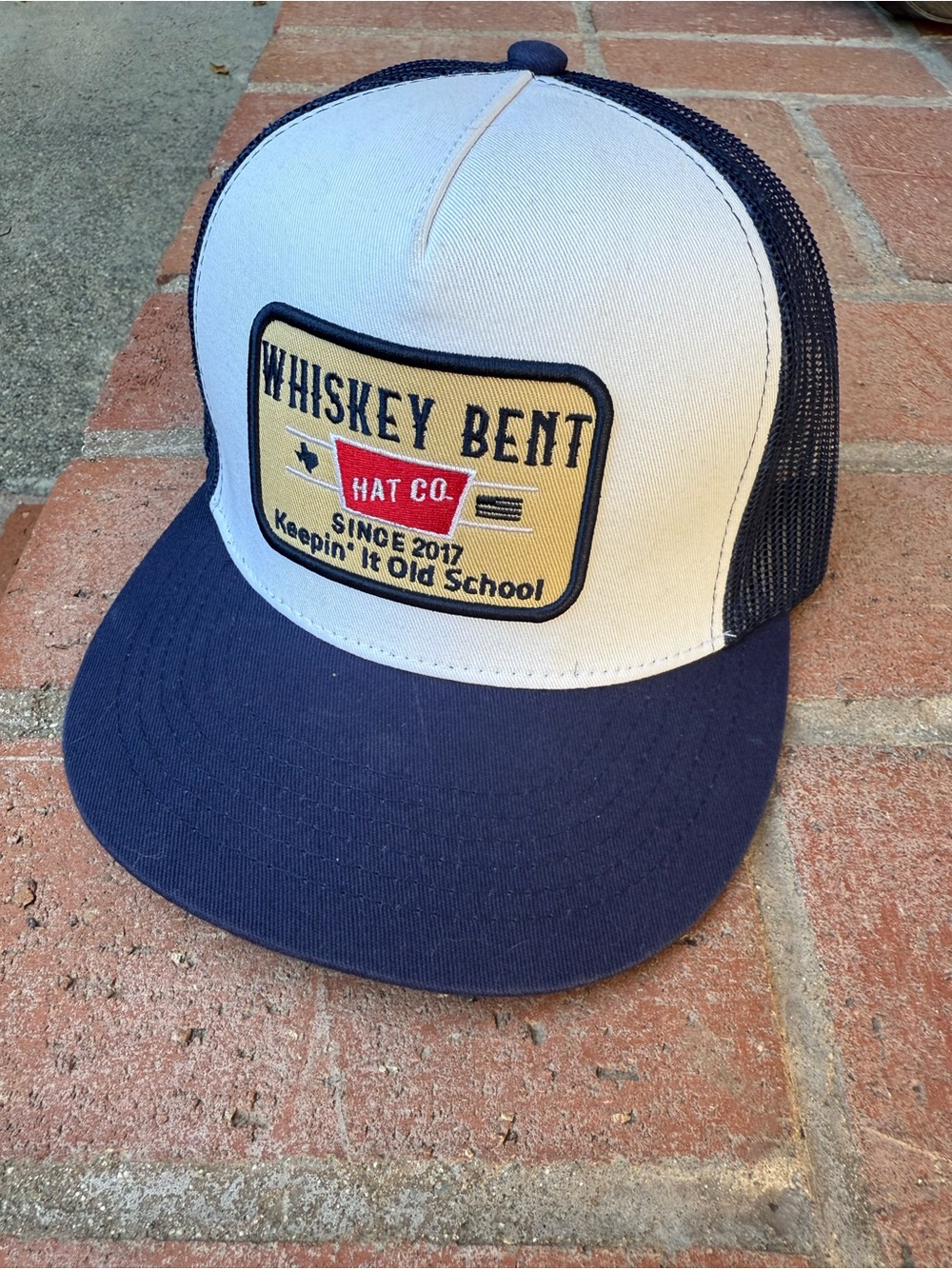 Whiskey Bent Navy & White Trucker Hat